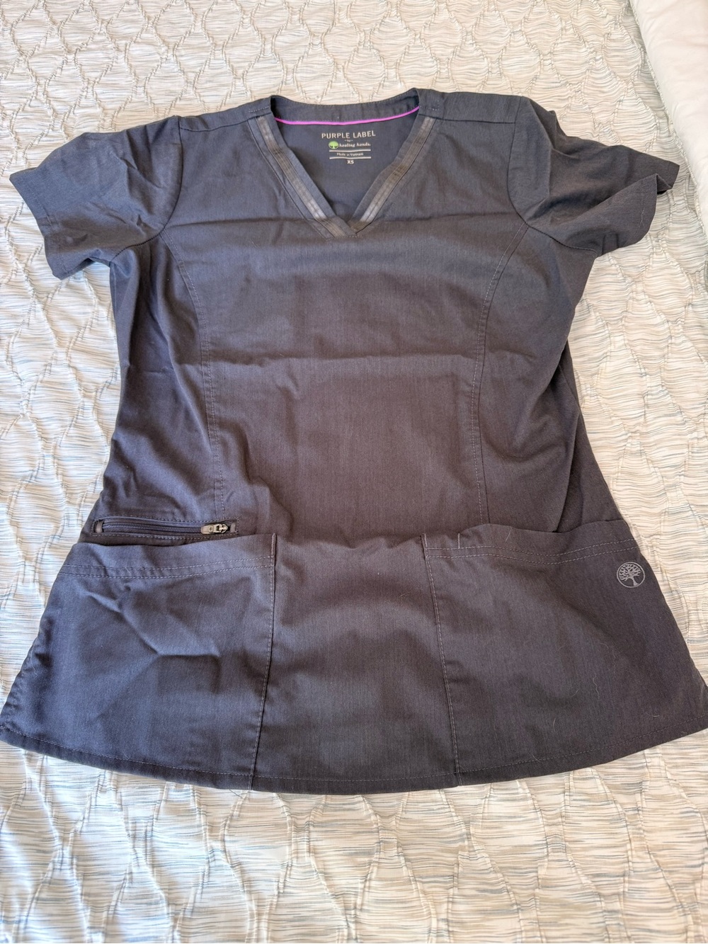 Women’s V-Neck Scrub Top and Jogger Pants in Dark Gray